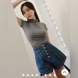 NEW! AIR SPACE DNA Perfect Waistline Airy Jeans Denim Shorts